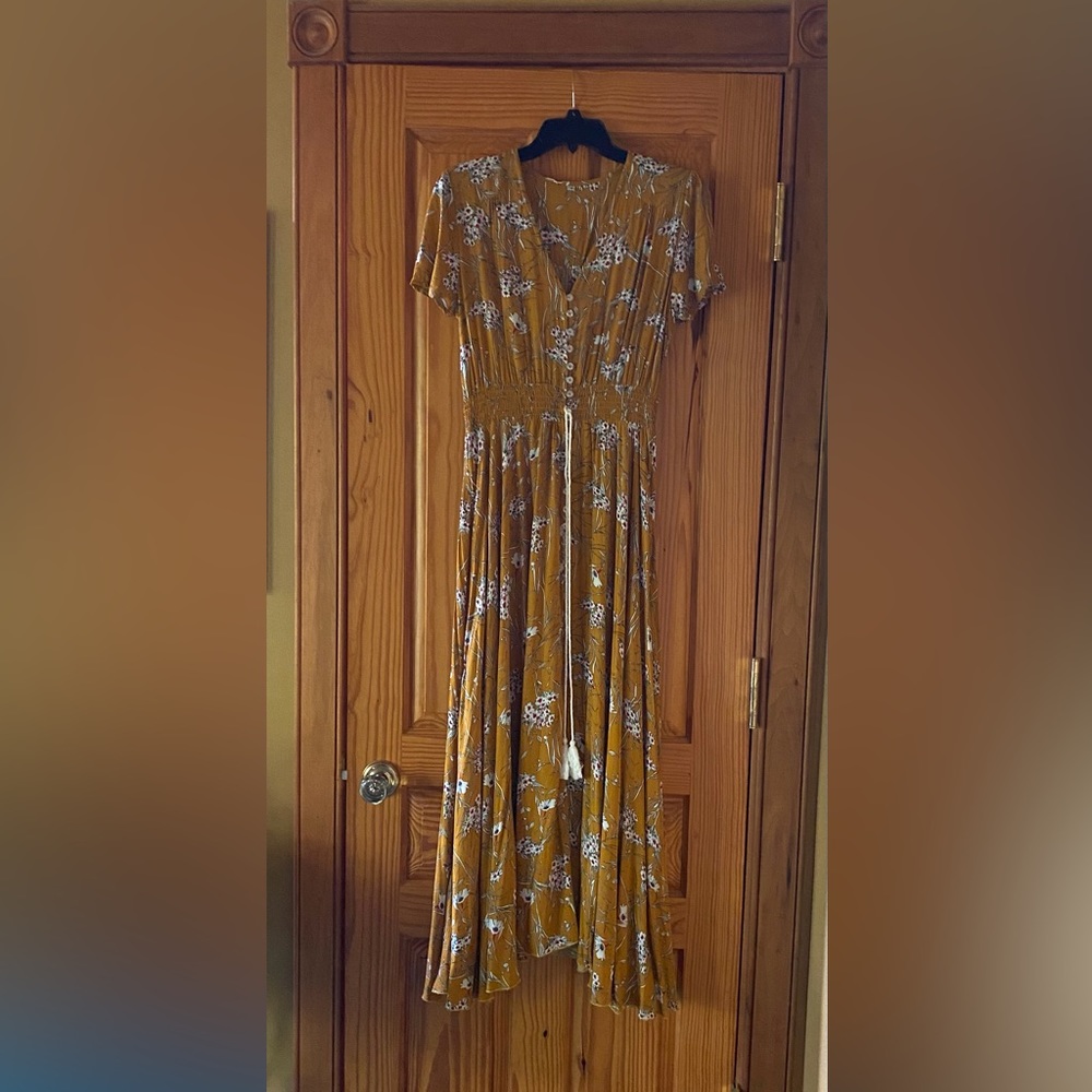 Ladies floral, maxi, boho dress,